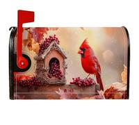 Cardinal, Coperture magnetiche per cassette postali, autunnali, rustiche, per casette degli uccelli, bacche autunnali, copertura per cassetta postale rossa, decorazione da giardino per esterni, 45,7 x