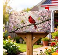 Cardinal, Coperture magnetiche per cassette postali, con fiori di ciliegie primaverili, per esterni, decorazione da cortile, 53 x 64 cm