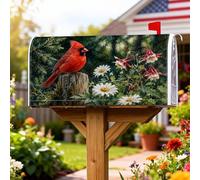 Cardinal, Coperture magnetiche per cassette postali, decorazione per porta d'ingresso, 45,7 x 53,7 cm, colore: rosso con margherite e colombine