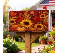 Cardinal, Coperture magnetiche per cassette postali, rustiche, con girasole, zucche autunnali, per decorazioni esterne, 45,7 x 53,7 cm