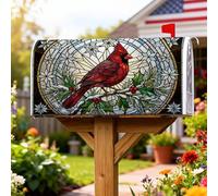 Cardinal, Coperture magnetiche per cassette postali, rustiche invernali, con agrifoglio, fiocco di neve, protezione per cassetta postale, decorazione per portico, 45,7 x 53,7 cm