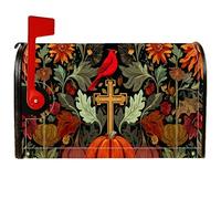 Cardinal, Coperture magnetiche per cassette postali, stile rustico, vintage, a forma di zucca, arancione, decorazione per portico, 45,7 x 53,3 cm