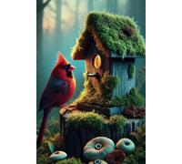 Cardinal Gift - Birdhouse: 108 Lined Page Notebook, Journal, Diary, Keepsake, Bird Watching, 6x9 Inches