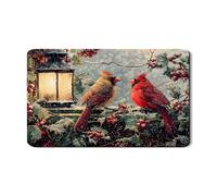Cardinal, tappetino scolapiatti per bancone della cucina, in gomma assorbente vintage, motivo uccellino rosso, tappetino scolapiatti invernale, per proteggere il bancone della cucina, 30,5 x 50,8 cm