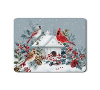 Cardinal - Tappetino scolapiatti per bancone della cucina, tappetino in gomma assorbente per uccelli innevato, tappetino per asciugare la natura invernale, per bar, 45 x 61 cm