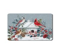 Cardinal - Tappetino scolapiatti per bancone della cucina, tappetino in gomma assorbente per uccelli innevato, tappetino per asciugare la natura invernale, per bar, 30 x 50 cm