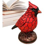 Cardinale Bird Lamp - Resina 17 Cm | Lampada Da Tavolo Cardinale Fanyil | Elegante Scrivania Per Uccelli In Resina Rossa Per Camera Da Letto, Soggiorno, Ufficio E Display Per La Decorazione Per La Cas