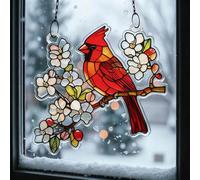 Cardinale Fiore Suncatcher Ornamento Regalo Sun Catchers Indoor Window Suncatchers per finestre Appeso Giardino Suncatchers Decorazione della finestra Outdoor Suncatcher Vacanza Regali personalizzati
