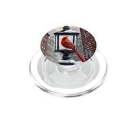Cardinale Uccello Seduto Su Una Lanterna Di Strada Neve PopSockets PopGrip per MagSafe