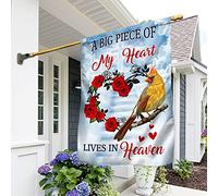 Cardinale Un Pezzo Importante Del Mio Cuore Vive In Paradiso Bandiere Pirati Multicolore Bandiere All'Aperto Deluxe Bandiera Da Giardino Decorazione Per Patio Interni Esterni S