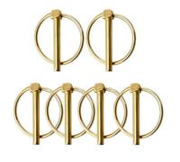 Cardine 8mm x 45mm, Cardine rotondi 6 pezzi, Cardine di sicurezza zincato con supporto a molla, perno di sicurezza, per rimorchi, trattori, biciclette, barche