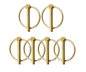 Cardine 8mm x 45mm, Cardine rotondi 6 pezzi, Cardine di sicurezza zincato con supporto a molla, perno di sicurezza, per rimorchi, trattori, biciclette, barche