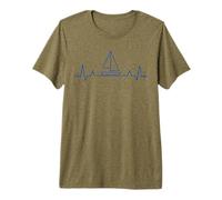 Cardiogram Sailing Yachting Barca Vela Veliero Vela Marinai Maglietta Premium