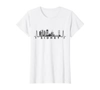 Cardiogram Skyline Australia Sidney Maglietta con Stampa Grafica Economica