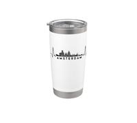 Cardiogram Skyline Netherlands Amsterdam Bicchiere termico in acciaio inox doppia parete