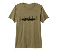 Cardiogram Skyline Spagna-Barcellona Maglietta Premium