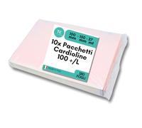 Cardioline 100 +/L Pacchetti Compatibili per ECG, 100mm x 150mm x 180 fogli, kit da 10 pacchetti