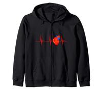Cardiologia Anatomia Cuore Ritmo ECG Polso Felpa con Cappuccio