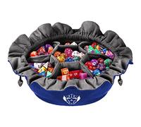 CardKingPro Immense Dice Bag con Tasche - Azzurro - capacità 150+ Dadi - Ottimo Organizzatore per Collezionisti di Dadi, Perfetto per Dungeons & Dragons [Design Brevettato]