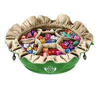 CardKingPro Immense Dice Bag con Tasche - Verde - capacità 150+ Dadi - Ottimo Organizzatore per Collezionisti, Perfetto per Dungeons & Dragons [Design Brevettato]