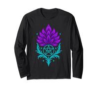 Cardo Fiore Luna Crescente Notte Natura Maglia a Manica