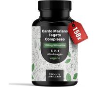 Cardo Mariano Fegato Complesso 150 Capsule (5 Mesi) Complesso 5 in 1 Con