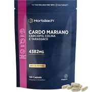 Cardo mariano Tarassaco e Carciofo 4382mg 80% Silimarina 120 Capsule Vegane