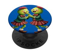 Cardo scozzese che indossa plaid ballando Ceilidh PopSockets PopGrip Adesivo