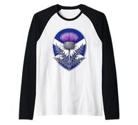 Cardo Viola araldico e Saltire Maglia con Maniche Raglan