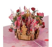 Cardology Biglietto Pop-Up con Corona Floreale | Biglietti di San Valentino, Biglietti per la Festa della Mamma o Biglietti di Anniversario per Lei | Carta Fatta a Mano, Corona Floreale, 15 X 20Cm