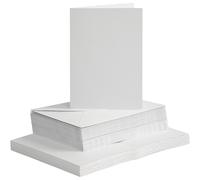 Biglietti e buste, dimensioni biglietto: 10,5 x 15 cm, dimensioni busta: 11,5 x 16,5 cm, bianco, 50 pezzi