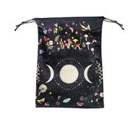 Cards Oracle Bag - Borsa per carte dei tarocchi, porta tarocchi, motivo fasi lunari, con coulisse, portatile, in cotone e lino, stampato, destino per appassionati, maghi, Multicolore, 92, Unisex