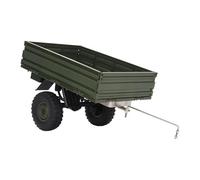 cardyven Rimorchio per auto RC, rimorchio telecomandato, rimorchio portacarichi telecomandato con gancio di traino in metallo per P06 Uni mog, modello RC, ricambi e accessori per auto (Verde)