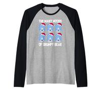 Care Bears Christmas The Many Moods of Grumpy Bear Chart Maglia con Maniche Raglan