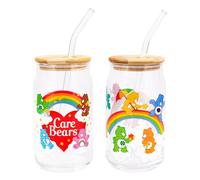 Care Bears Classico 16-Ounce Vetro Bicchieri Alti Con Bambù Coperchio E Set Di 2