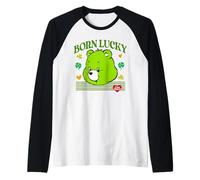 Care Bears Good Luck Bear Born Lucky St. Patrick's Day Maglia con Maniche Raglan
