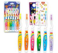 Care Bears Set di spazzolini da denti con 6 spazzolini da denti con orso allegro, orsetto Funshine, adesivi e altri adesivi | Care Bears Kit di igiene orale per bambini e bambini piccoli