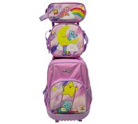Cyp Brands Care Bears Set Compact 23x50x20 Cm 23l Wheeled Backpack 3 Units Rosa Bambini