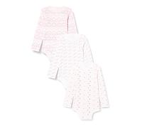 Care Body LS - AOP (3-pack), Body Manica Lunga Bimba 0-24, Rosa Lightrose (500), 3 mesi