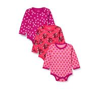 Care Body LS - AOP (3-pack), Body Manica Lunga Bimba 0-24, Rosa Pink (569), 9-12 mesi