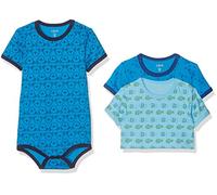 Care Body LS - AOP (3-pack), Body Neonato Manica Corta Bimbi 0-24, Blu Blue (755), 3-6 mesi