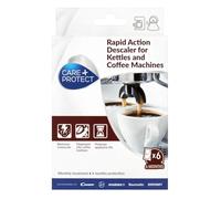 CARE + PROTECT Decalcificante per Macchina da Caffè e Bollitori, Universale, Elimina calcare e residui di Caffè e Tè, 6 Buste Monodose in Polvere