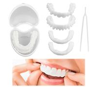Care Spring 1 Paia Dentiera Provvisoria Faccette Dentali Universali, Denti Finti Inferiore E Superiore, Protesi Dentale Silicone per Uomo E Donna Sorriso Perfetto Istantaneo