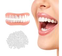 Care Spring Faccette Dentali Professionali 2 PCS Dentiera Provvisoria, Denti Finti da Applicare da Soli Superiore E Inferiore, Dentiera Finta Naturale per Uomini E Donne Sbiancare I Denti