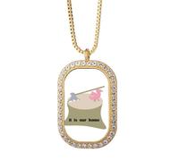 Care Trees No Logging Art Deco Fashion Collana Ciondolo Diamante Cristallo Gioielli Dorati