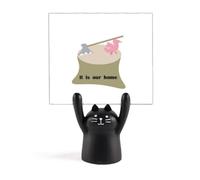 Care Trees No Logging Art Deco Fashion Memo Holder Cartoon Black Cat Stand Decorazione