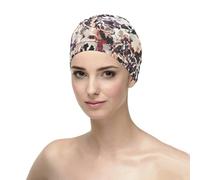 CAREBELL Cappello per dormire, ideale per oncologia e casi di alopecia/modello Natalia/tessuto cotone/malva fiori/comodo e morbido/Oeko-Tex Standard.