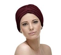 CAREBELL Headwear Turbante oncologico Andrea Bambù in varie tonalità per la perdita di capelli, Bordeaux 18, Taglia unica
