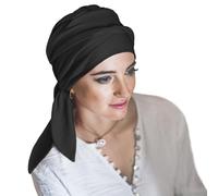 CAREBELL Smooth Cotone Turbante Cappello Oncologico in Cotone per Chemioterapia o Alopecia, Nero Iris, Taglia unica