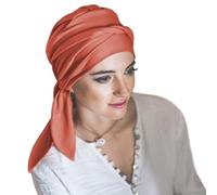 CAREBELL Smooth Turbante Cappello Oncologico Bamboo Chemioterapia Alopecia, Corallo, Taglia unica